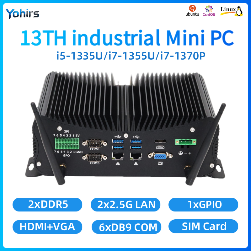 Fanless Industrial Pc Rs485 Core I7 - 13세대 팬리스 미니 산업용 PC 인텔